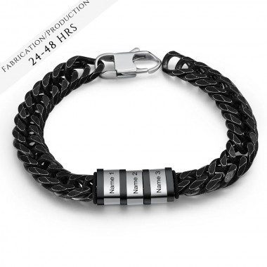 Le Luxueux Bracelet Cubain Noir